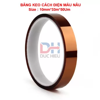 Băng keo chịu nhiệt độ cao màu nâu Polyimide, Kapton, băng dính dán bảng mạch điện tử, bảo vệ bảng mạch PC, CPU